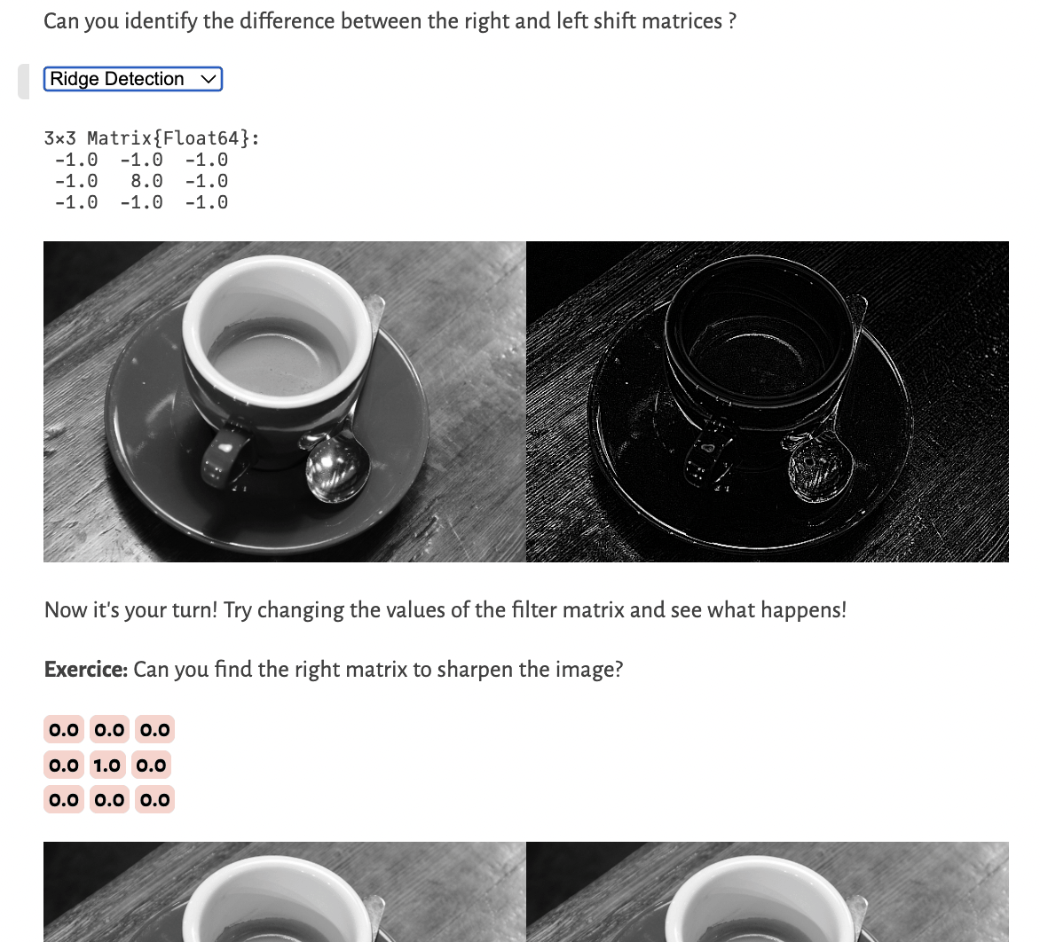 A screenshot of a Pluto notebook about image filters.