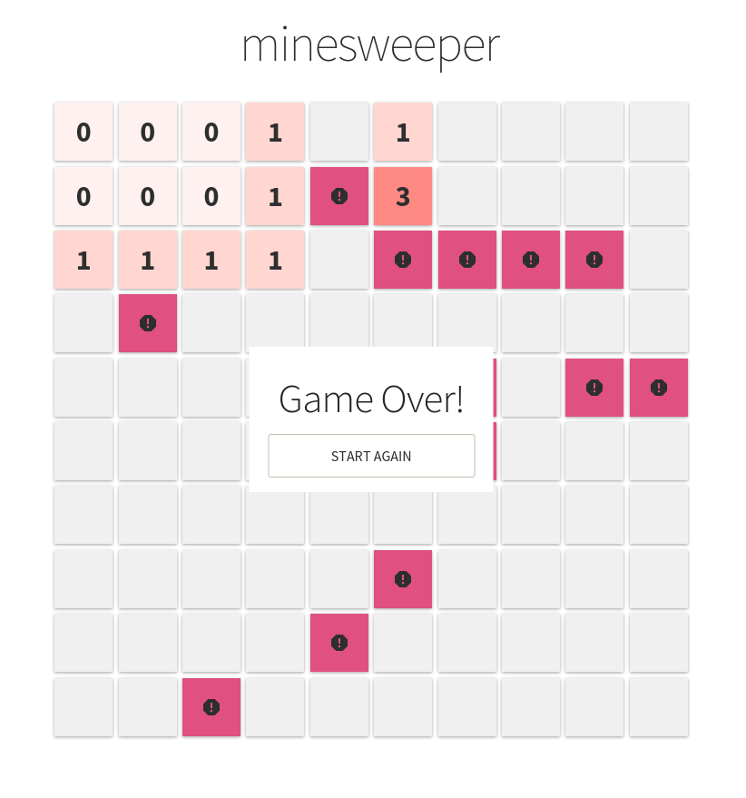 minesweeper gameover